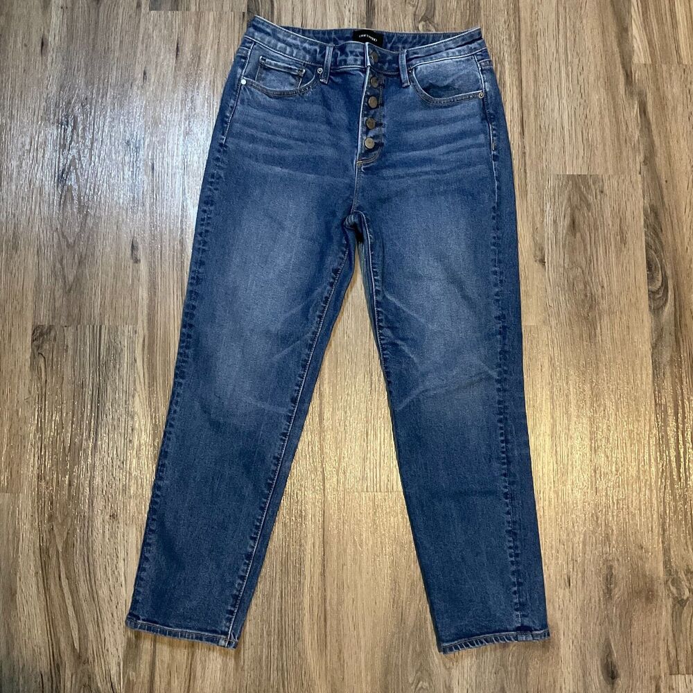 Driftwood Gizelle Button Fly Jeans Blue Denim High Waist‎ Stretch Womens Size 28